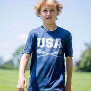 Guys Lacrosse Short Sleeve Performance Tee - USA