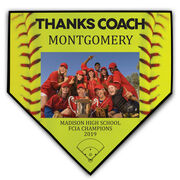 Softball Home Plate Plaque - Thank You Coach Photo