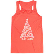 Lacrosse Flowy Racerback Tank Top - Merry Laxmas Tree