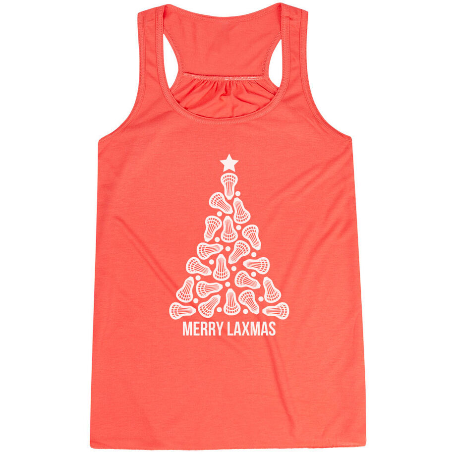 Lacrosse Flowy Racerback Tank Top - Merry Laxmas Tree