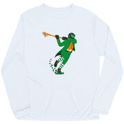 Guys Lacrosse Long Sleeve Performance Tee - Lacrosse Leprechaun