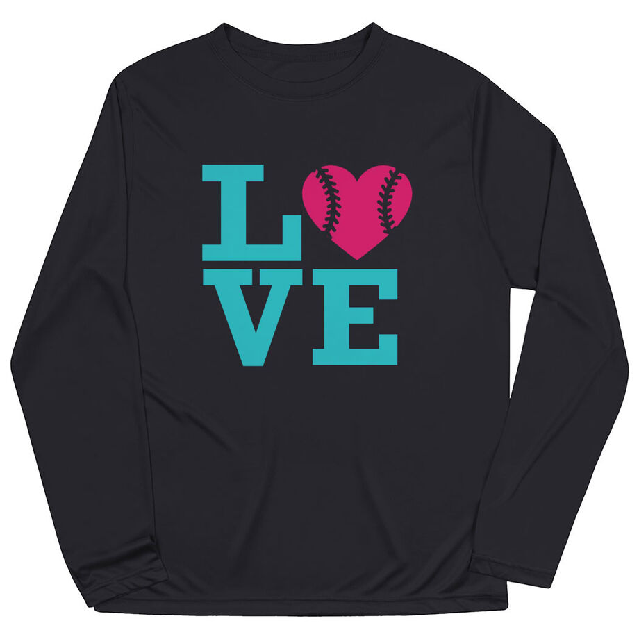 Softball Long Sleeve Performance Tee - Love