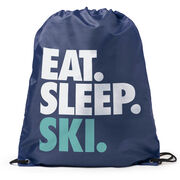 Skiing & Snowboarding Drawstring Backpack Eat. Sleep. Ski.