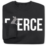 Field Hockey Crewneck Sweatshirt - Fierce Field Hockey Girl with Silver Glitter
