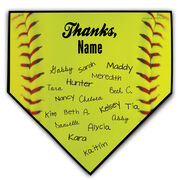 Softball Personalized Thanks Coach Home Plate Plaque