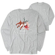 Wrestling Tshirt Long Sleeve - Wrestling Reindeer (Back Design)