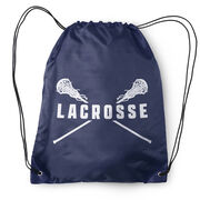 Girls Lacrosse Drawstring Backpack - Lacrosse Crossed Girls Sticks