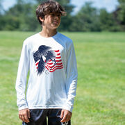 Guys Lacrosse Long Sleeve Performance Tee - Lacrosse Eagle