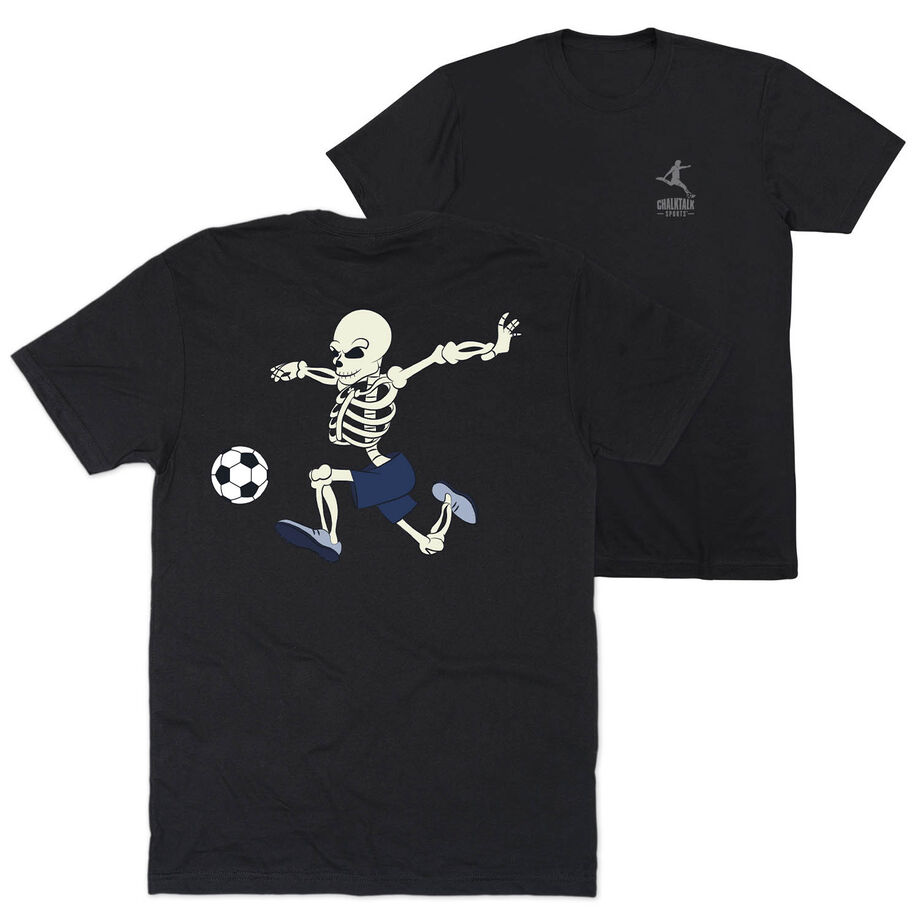 Soccer Short Sleeve T-Shirt - Skeleton Striker (Back Design)