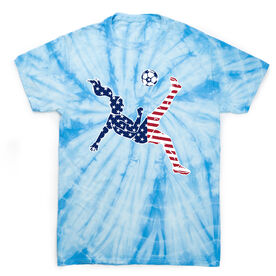 Soccer Short Sleeve T-Shirt - Soccer Stars and Stripes Player Tie Dye