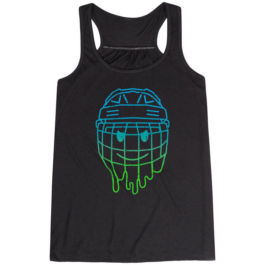 Hockey Flowy Racerback Tank Top - Have An Ice Day Smiley
