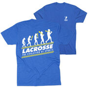 Guys Lacrosse Short Sleeve T-Shirt - Evolution of Lacrosse (Back Design)
