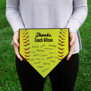 Softball Personalized Thanks Coach Home Plate Plaque