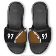 Football Repwell&reg; Sandal Straps - Ball and Number Reflected