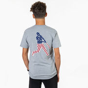 Baseball Short Sleeve T-Shirt - Baseball Stars and Stripes Player (Back Design)