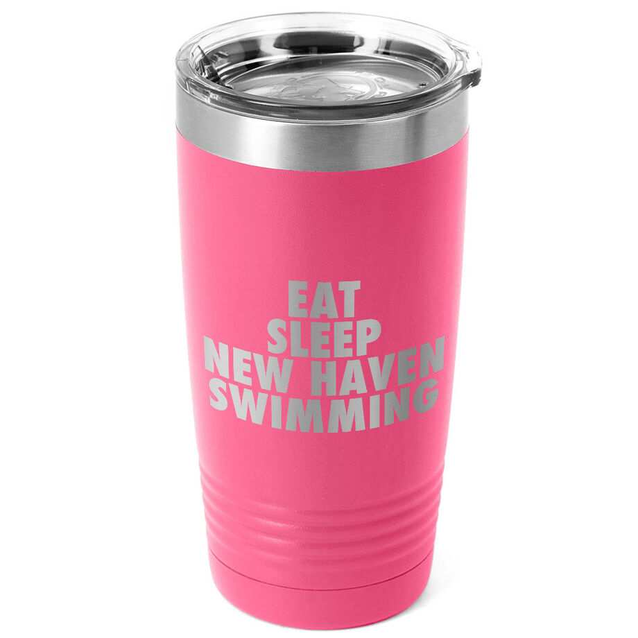 Swimming 20 oz. Double Insulated Tumbler - Personalized Eat Sleep Swimming - Personalization Image
