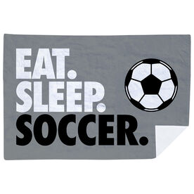 Soccer Premium Blanket - Eat. Sleep. Soccer. Horizontal