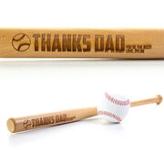 Engraved Mini Baseball Bat - Thanks Dad
