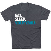 Volleyball T-Shirt Short Sleeve Eat. Sleep. Volleyball. [Charcoal/Adult Medium] - SS