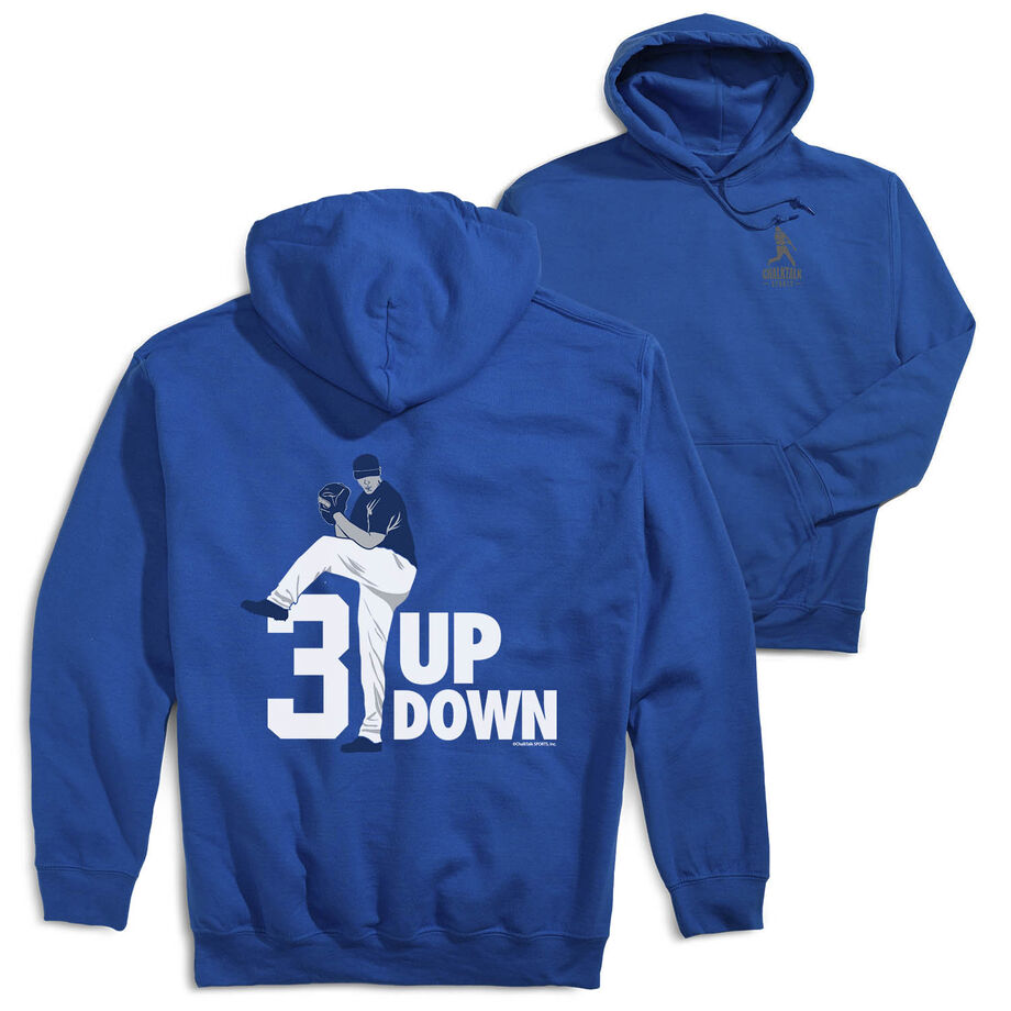 Baseball Hooded Sweatshirt - 3 Up 3 Down (Back Design)