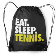 Tennis Drawstring Backpack Eat. Sleep. Tennis.