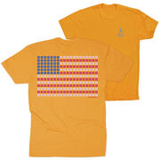 Softball/Baseball Short Sleeve T-Shirt - Patriotic Baseball (Back Design)