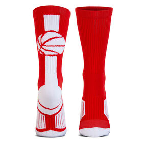 Basketball Woven Mid-Calf Socks - Superelite (Red/White)