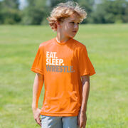 Wrestling Short Sleeve Performance Tee - Eat. Sleep. Wrestle.