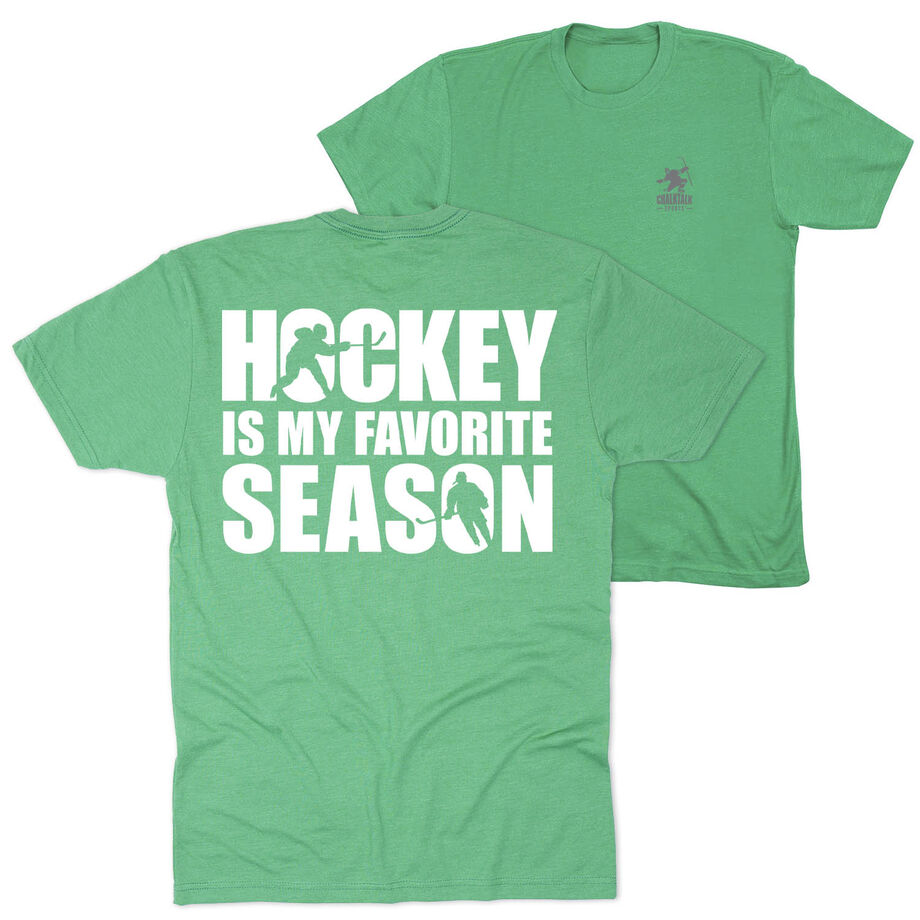 Hockey Short Sleeve T-Shirt - Hockey Is My Favorite Season (Back Design)