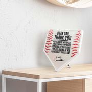 Premier Wooden Baseball Home Plate Plaque - Dear Dad