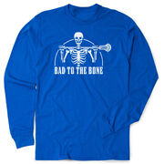 Guys Lacrosse Tshirt Long Sleeve - Bad To The Bone