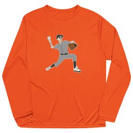 Baseball Long Sleeve Performance Tee - Baseball Bones