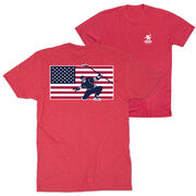 Hockey Short Sleeve T-Shirt - Patriotic Hockey (Back Design)