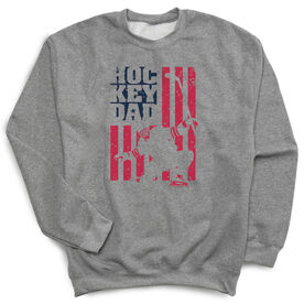 Hockey Crewneck Sweatshirt - Hockey Dad American Flag
