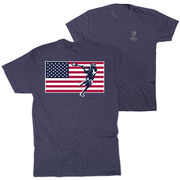 Guys Lacrosse Short Sleeve T-Shirt - Patriotic Lacrosse (Back Design)