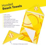Softball Hooded Towel - Stitches