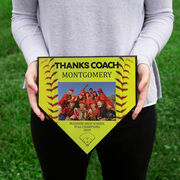 Softball Home Plate Plaque - Thank You Coach Photo