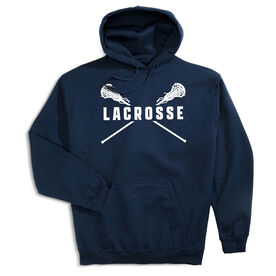 Girls Lacrosse Hooded Sweatshirt - Lacrosse Crossed Girls Sticks