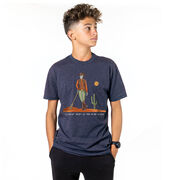 Guys Lacrosse Short Sleeve T-Shirt - Slingin Heat In The High Noon