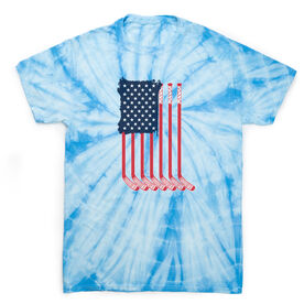 Hockey Short Sleeve T-Shirt - USA Hockey Sticks Tie Dye