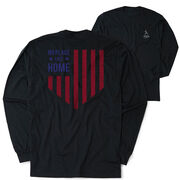 Softball Tshirt Long Sleeve - No Place Like Home (Back Design)