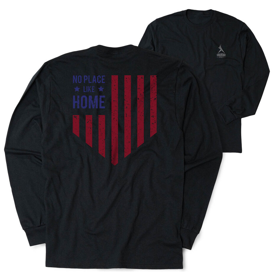 Softball Tshirt Long Sleeve - No Place Like Home (Back Design)