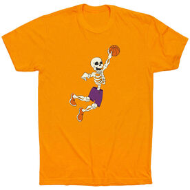 Basketball Short Sleeve T-Shirt - Bones Baller [Adult Medium/Orange] - SS