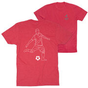 Soccer Short Sleeve T-Shirt - Soccer Guy Player Sketch (Back Design)