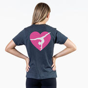 Gymnastics Short Sleeve T-Shirt - Gymnast Heart (Back Design)