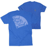 Softball Short Sleeve T-Shirt - Good Girls Steal (Back Design)