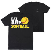 Softball T-Shirt Short Sleeve - Eat. Sleep. Softball (Back Design)
