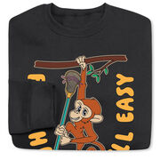 Guys Lacrosse Crewneck Sweatshirt - Play Hard, Chill Easy