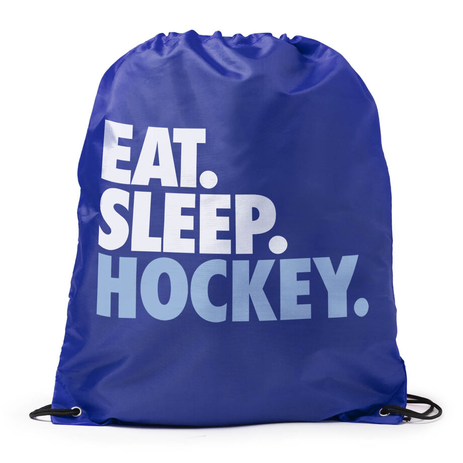 Hockey Drawstring Backpack Eat. Sleep. Hockey.