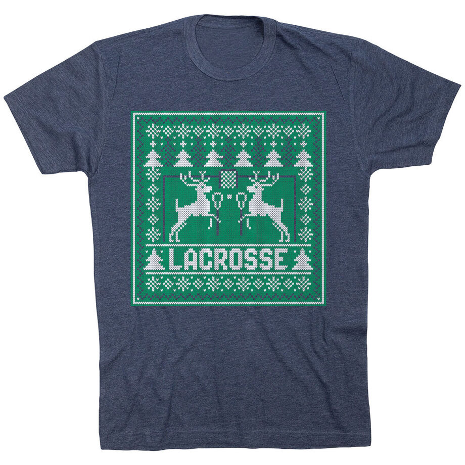 Lacrosse Short Sleeve Tee - Lacrosse Christmas Knit - Personalization Image